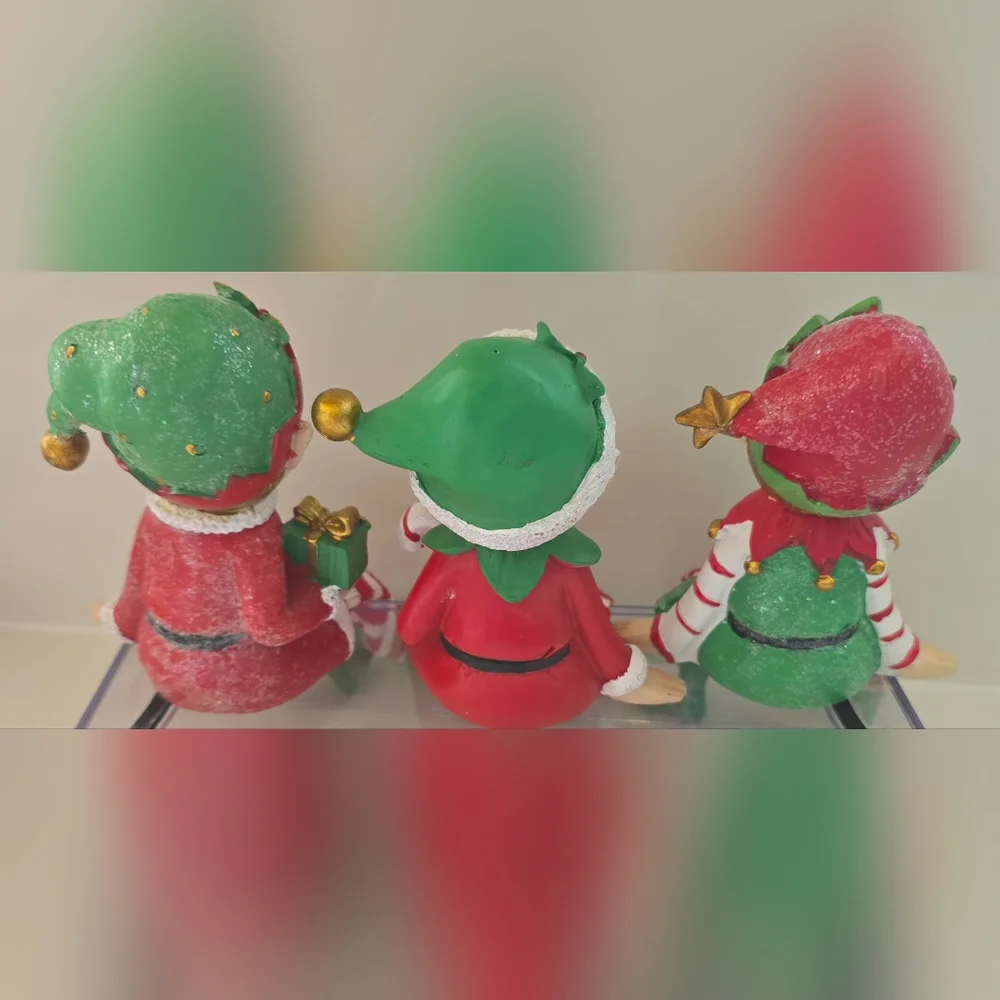 Target Collections Hand-painted Happy Smiling Christmas Elves Dangling‎ Legs 3